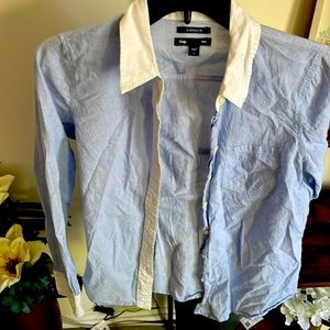 Button up women’s blouse sky blue